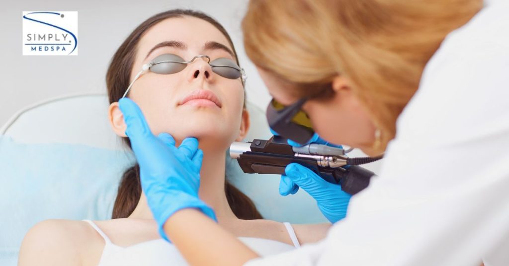 Provider consulting with patient about facial hair removal