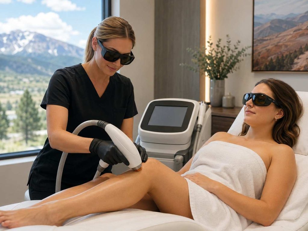 Laser hair removal treatment at Simply MedSpa
