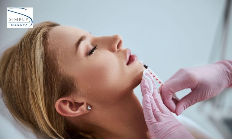 Botox and dermal filler injectable treatment is being performed at Simply MedSpa in Colorado Springs